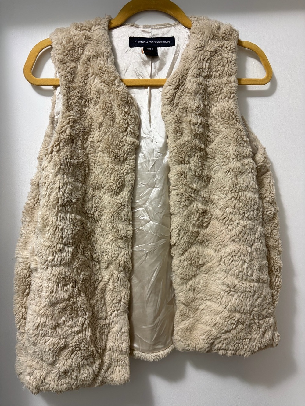 French Connection Cream Sherpa Vest